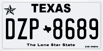 TX license plate DZP8689