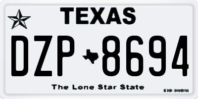 TX license plate DZP8694