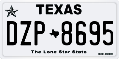 TX license plate DZP8695