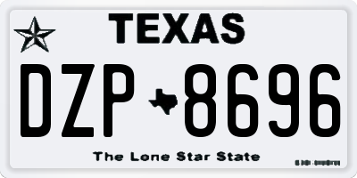 TX license plate DZP8696