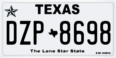 TX license plate DZP8698