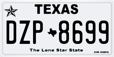 TX license plate DZP8699