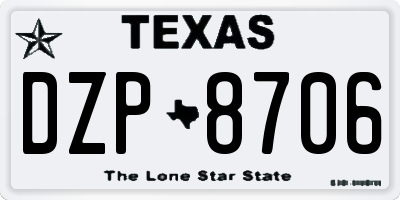 TX license plate DZP8706