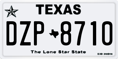 TX license plate DZP8710