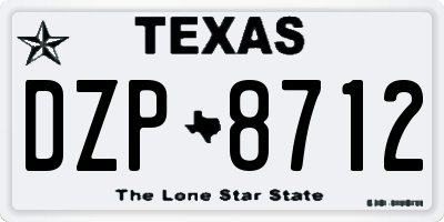 TX license plate DZP8712