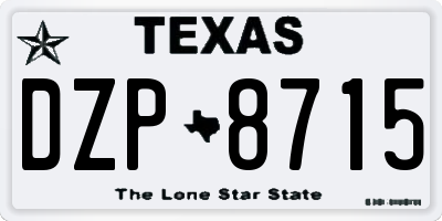 TX license plate DZP8715