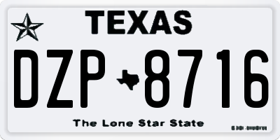 TX license plate DZP8716