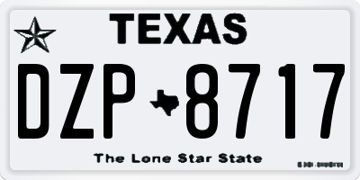 TX license plate DZP8717