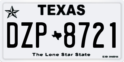 TX license plate DZP8721