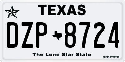 TX license plate DZP8724