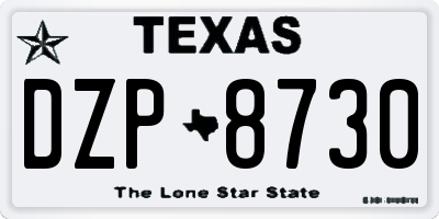 TX license plate DZP8730