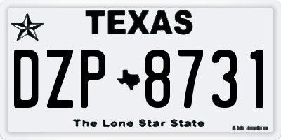 TX license plate DZP8731