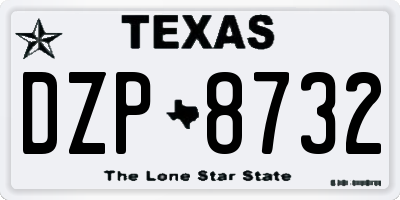 TX license plate DZP8732