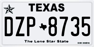 TX license plate DZP8735