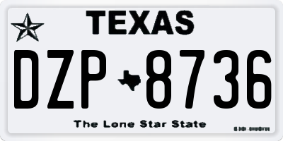 TX license plate DZP8736