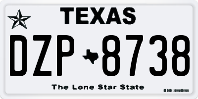 TX license plate DZP8738