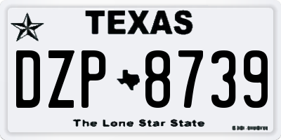 TX license plate DZP8739