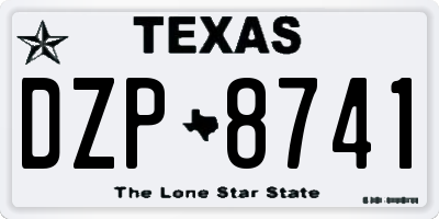 TX license plate DZP8741
