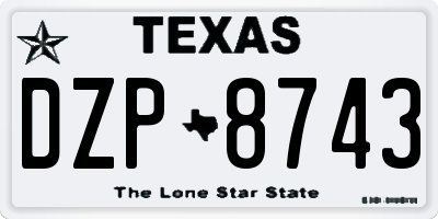 TX license plate DZP8743