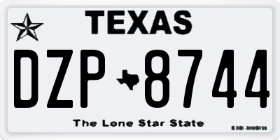 TX license plate DZP8744