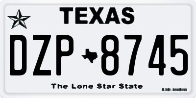 TX license plate DZP8745