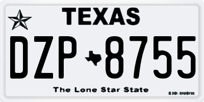 TX license plate DZP8755