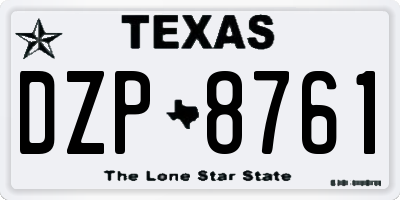 TX license plate DZP8761