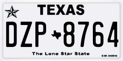 TX license plate DZP8764