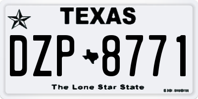TX license plate DZP8771