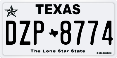 TX license plate DZP8774