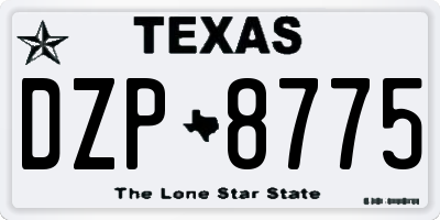 TX license plate DZP8775