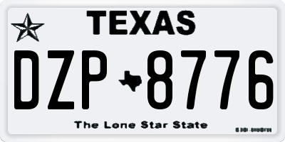 TX license plate DZP8776