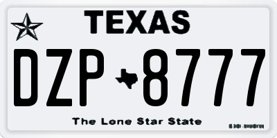 TX license plate DZP8777