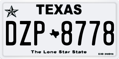 TX license plate DZP8778