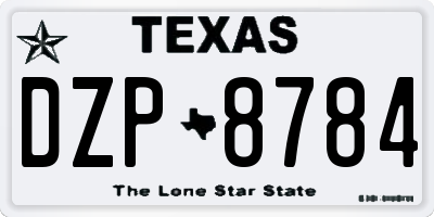 TX license plate DZP8784
