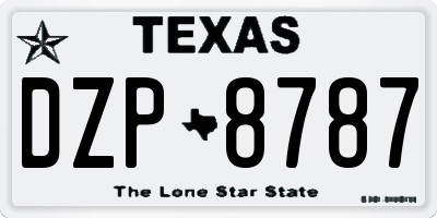 TX license plate DZP8787