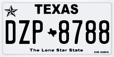 TX license plate DZP8788