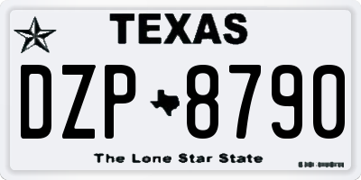 TX license plate DZP8790