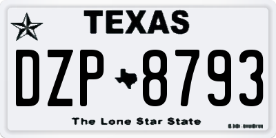 TX license plate DZP8793