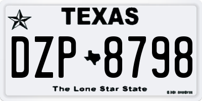 TX license plate DZP8798