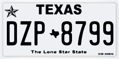 TX license plate DZP8799