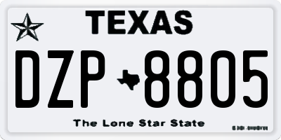 TX license plate DZP8805