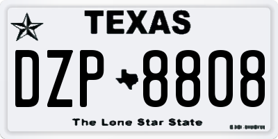 TX license plate DZP8808