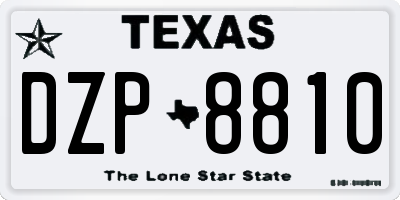 TX license plate DZP8810