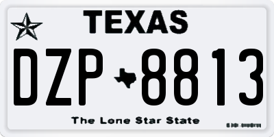 TX license plate DZP8813