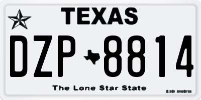 TX license plate DZP8814