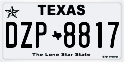 TX license plate DZP8817