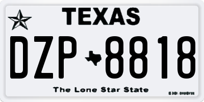 TX license plate DZP8818
