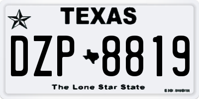 TX license plate DZP8819