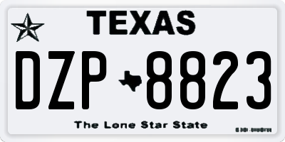 TX license plate DZP8823